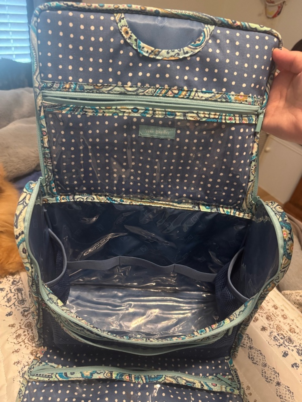 Vera Bradley Grand Hanging Travel Organizer in Daisy Dot Paisley Excell Cond